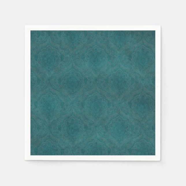Serviette En Papier Arrière - plan Motif Turquoise foncé (Devant)
