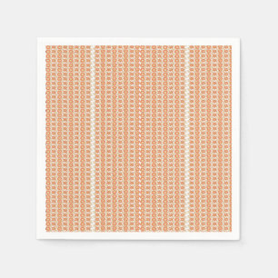 Serviette En Papier arrière - plan rayé orange et blanc avec petit