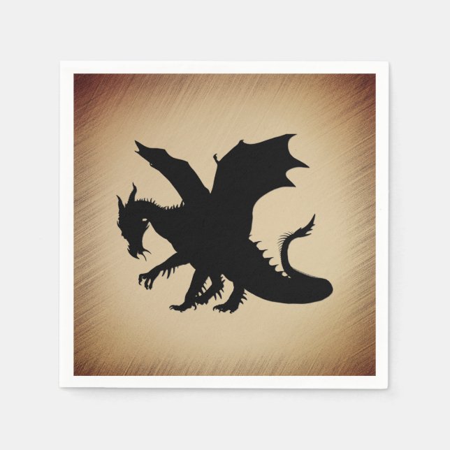 Serviette En Papier Arrière - plan rustique Black Dragon (Devant)
