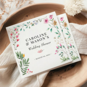 Serviette En Papier Arrosage de mariage aquarelle fleur sauvage
