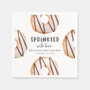 Serviette En Papier Arrosé avec le baby shower de beignet d'amour