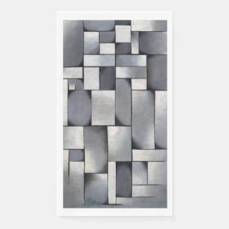 Serviette En Papier Art Abstrait - Composition en gris