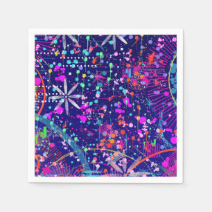 Serviette En Papier Art abstrait Jubilé Bleu