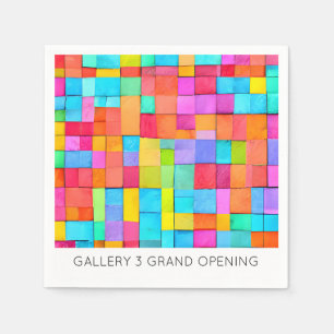 Serviette En Papier Art Abstrait moderne Colorful Texte amusant