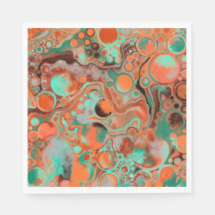 Serviette En Papier Art Abstrait orange et Brown