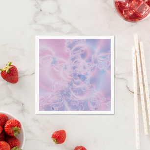 Serviette En Papier Art Abstrait Rose Luminescent