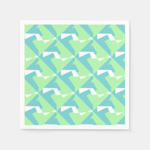 Serviette En Papier Art Abstrait Turquoise Bleu Vert