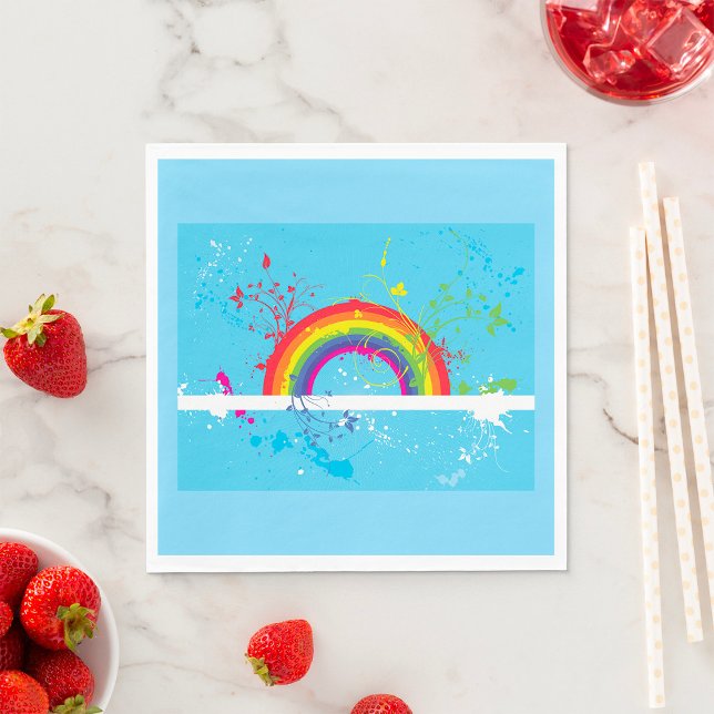 Serviette En Papier Art Artistique Arc-en-ciel coloré (Créateur téléchargé)