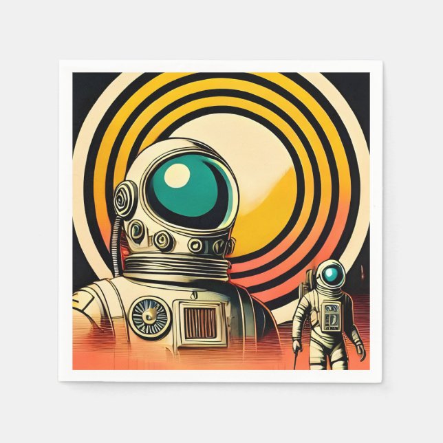 Serviette En Papier Art d'atterrissage des astronautes du milieu du si (Devant)