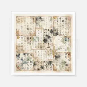 Serviette En Papier Art de calligraphie japonaise vintage (2)