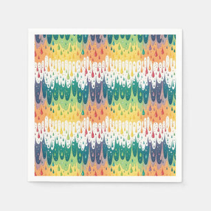 Serviette En Papier Art de motif liquide coloré goutte arc-en-ciel abs
