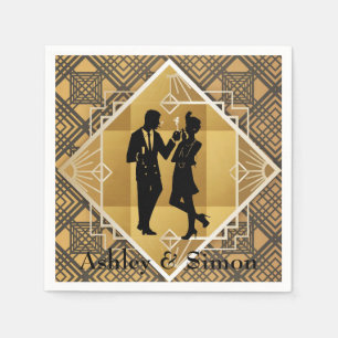 Serviette En Papier Art déco des années 1920. Frappe.