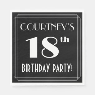 Serviette En Papier Art Deco Look 18e Birthday Party With Custom