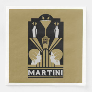 Serviette En Papier Art Déco Martini