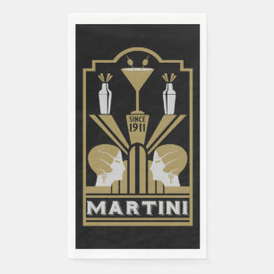 Serviette En Papier Art Déco Martini