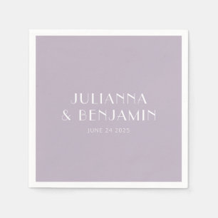 Serviette En Papier Art Déco vintage Dusty Lilac Mariage personnalisé 