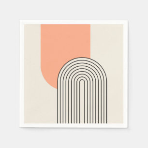 Serviette En Papier Art en ligne de style du milieu du siècle avec arc