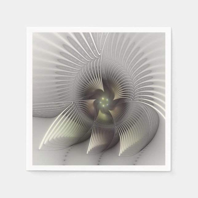 Serviette En Papier Art fractal Abstrait moderne en 3D (Devant)