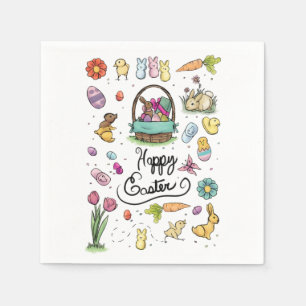 Serviette En Papier Art heureux de Pâques