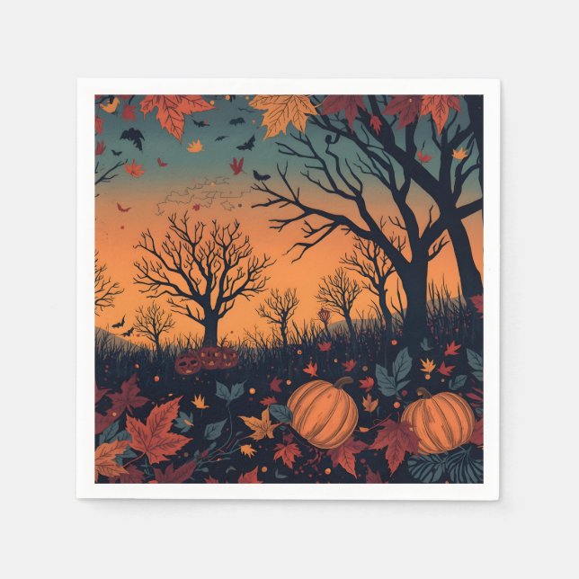 Serviette En Papier Art inspiré d'automne (Devant)