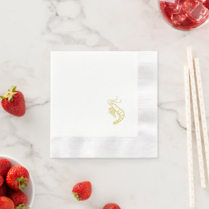 Serviette En Papier Art linéaire de crevette