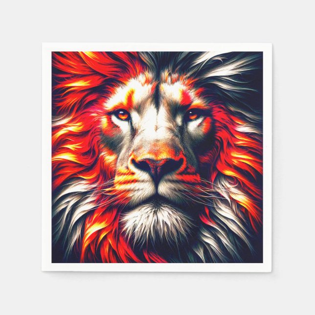 Serviette En Papier Art Lion (Devant)