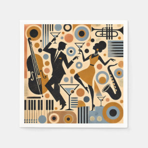 Serviette En Papier Art minimaliste de l'ère du jazz du milieu du sièc