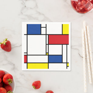 Serviette En Papier Art Moderne Géométrique Minimaliste De Stijl Mondr