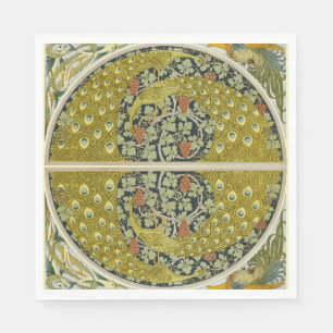 Serviette En Papier Art Nouveau Floral Vert Sauge Paon Vintage