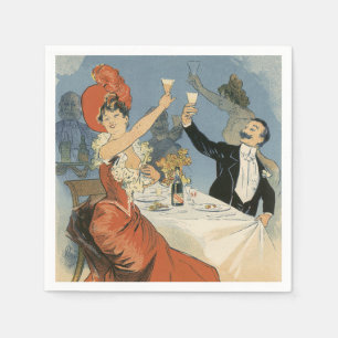 Serviette En Papier Art Nouveau vintage, Restaurant Taverne Olympia