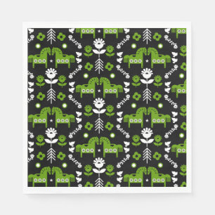 Serviette En Papier Art populaire de cheval scandinave