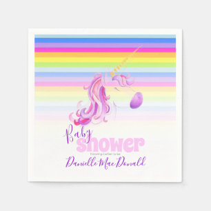 Serviette En Papier Art Unicorne arc-en-ciel baby shower serviettes de
