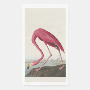 Serviette En Papier Art Vintage Audubon Flamant rose américain oiseau 