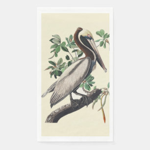 Serviette En Papier Art vintage d'Audubon sur le Pélican brun, oiseau 