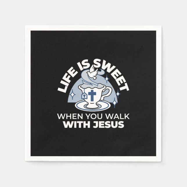 Serviette En Papier Art Vivant Fidèle - Teacup avec Croix et Dove (Devant)