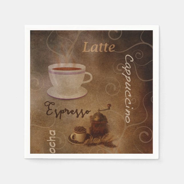 Serviette En Papier Art Word de l'amoureux du café (Devant)