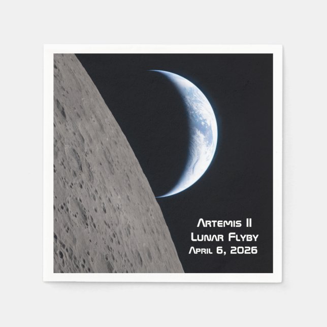 Serviette En Papier Artemis II Lunar Flyby (Devant)