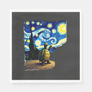Serviette En Papier Artistic Turtle Shirt  Starry Night Turtle (4)