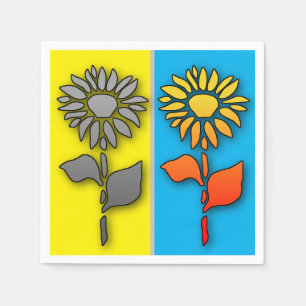 Serviette En Papier Artsy Flowers Cocktail Serviettes