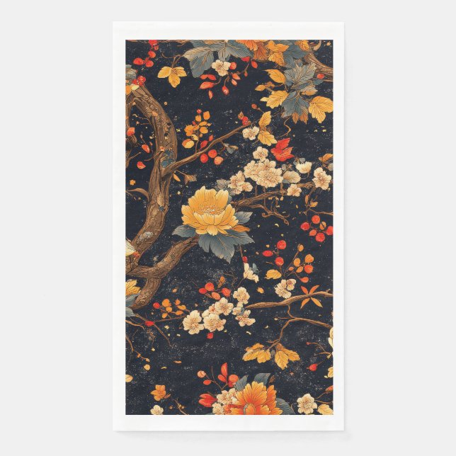 Serviette En Papier Assiette en papier chinoiserie automne élégant (Devant)