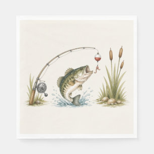 Serviette En Papier Assiettes de fête à thème de pêche Bass