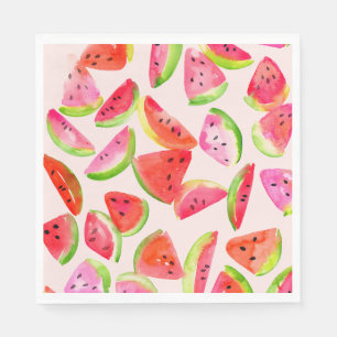 Serviette En Papier Assiettes en papier Tranche de pastèque d'été