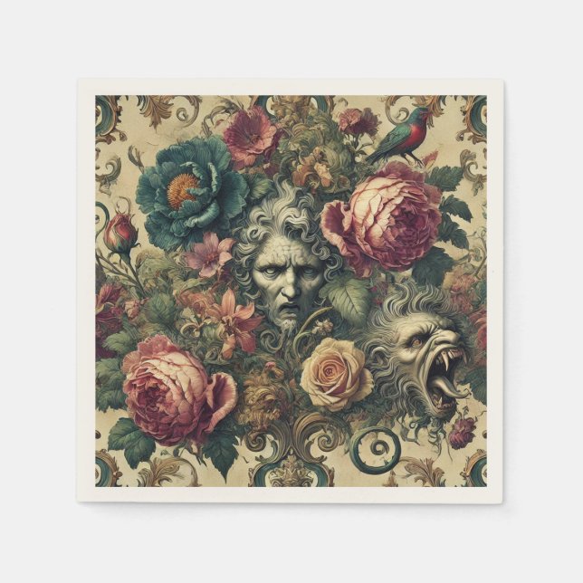 Serviette En Papier Atelier Arcane - Oreiller Gothique Baroque (Devant)