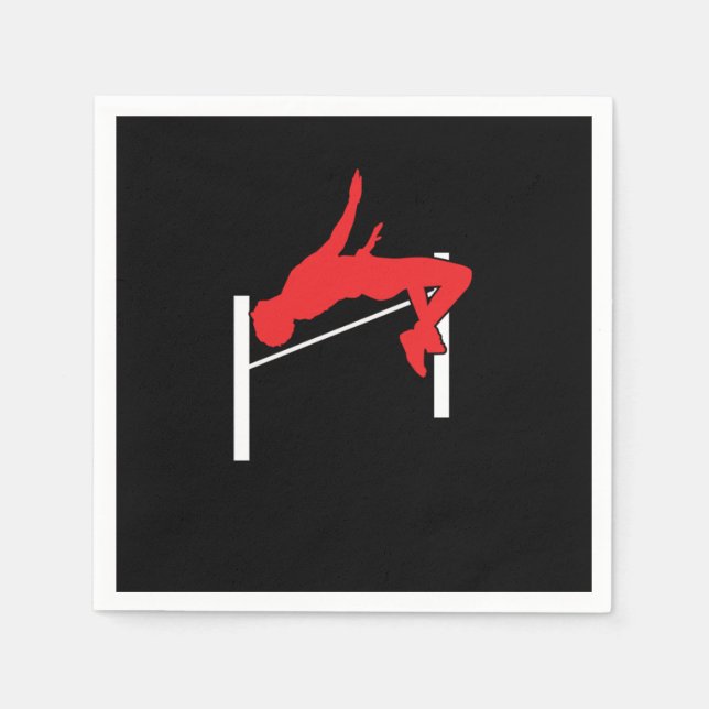 Serviette En Papier Athlète de saut en hauteur Cadeau Barre de saut (Devant)