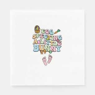 Serviette En Papier Attendant un petit lapin de Pâques Grossesse Annon