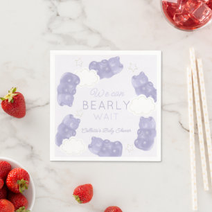 Serviette En Papier Attendre Bearly Purple Gummy Bear Baby shower