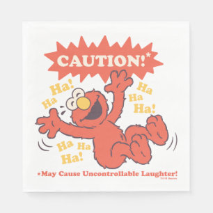 Serviette En Papier Attention Elmo qui rit à l'approche