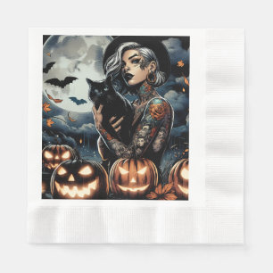 Serviette En Papier Attraper une chambre   Sorcière à thème Halloween 