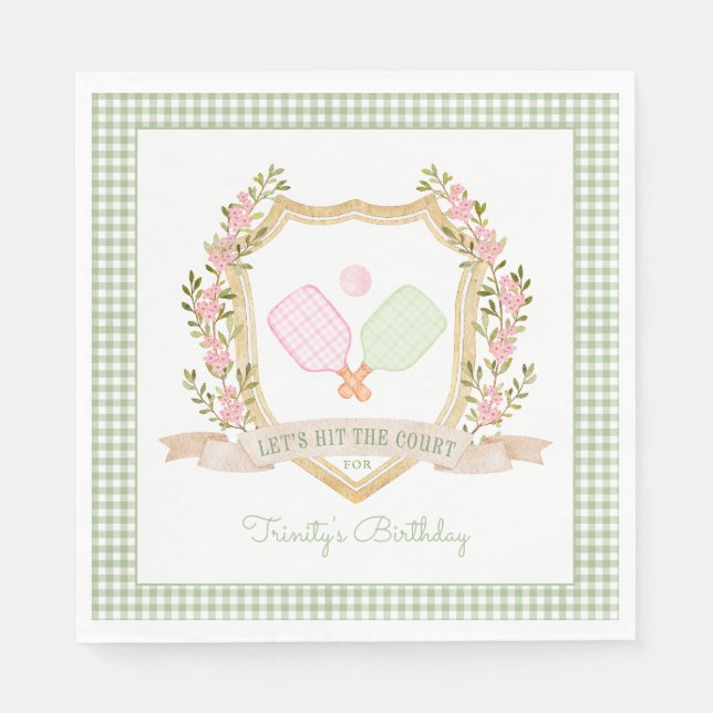 Serviette En Papier Attrapons la Cour | Pickle Pickle Ball Anniversair (Devant)