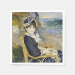 Serviette En Papier Au bord de la mer, portrait à l'huile, Renoir